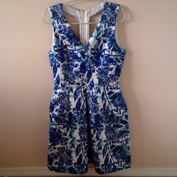 NWOT H&M Shades of Blue Sleeveless Floral Dress - Picture 1 of 3